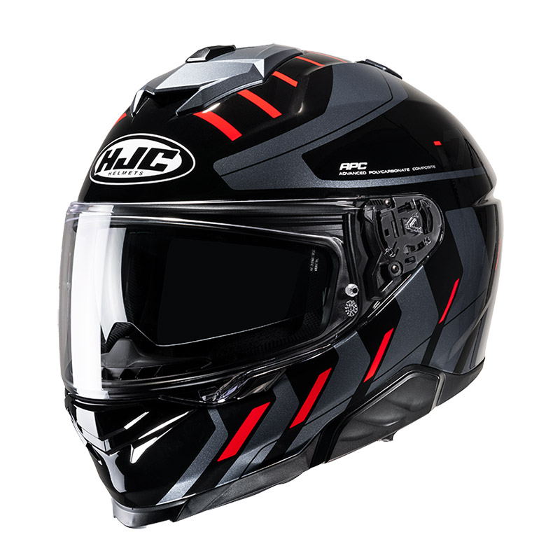 HJC CASCO INTEGRALE i71 SIMO NERO ROSSO GLOSS