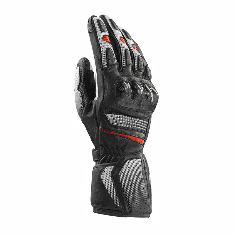 CLOVER GUANTI PELLE ST-03 NERO SFUMATI ROSSO