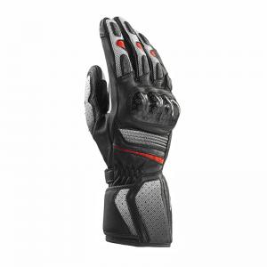 CLOVER GUANTI PELLE ST-03 NERO SFUMATI ROSSO