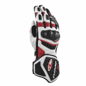 CLOVER RS-9 GUANTI RACING PELLE CANGURO BIANCO-ROSSO-NERO